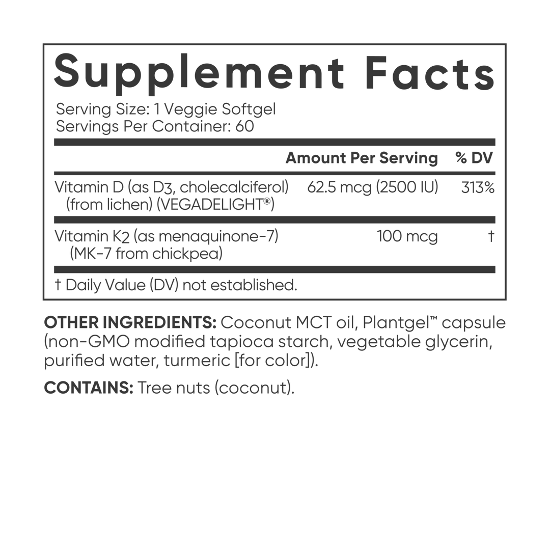 Vitamin D3 + K2 with Coconut MCT Oil